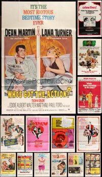 1d0258 LOT OF 24 FOLDED 1960S ONE-SHEETS FROM COMEDY MOVIES 1960s a variety of movie images!