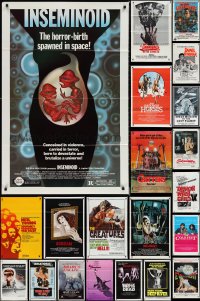 1d1092 LOT OF 42 FORMERLY TRI-FOLDED ONE-SHEETS 1970s-1980s great images from a variety of movies!