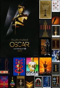 1d1099 LOT OF 25 MOSTLY UNFOLDED ACADEMY AWARDS ONE-SHEETS 1970s-2000s all with great artwork!
