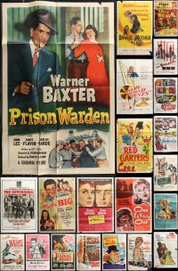 1d0219 LOT OF 61 FOLDED ONE-SHEETS 1950s-1960s great images from a variety of different movies!