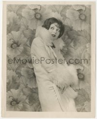 1f2306 CLARA BOW 8x10 still 1920s wonderful portrait of The It Girl in fur lined dress!