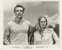 1f2317 DR. NO 8x10.25 still 1962 c/u of Sean Connery as James Bond & Ursula Andress looking worried!