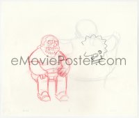 1f0175 SIMPSONS animation art 2000s cartoon pencil drawing of Comic Book Guy & Lisa!