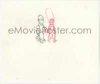 1f0172 SIMPSONS animation art 2000s cartoon pencil drawing of Homer & Marge holding hands!