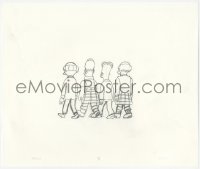 1f0176 SIMPSONS animation art 2000s cartoon pencil drawing of Mr. Burns, Homer, Frink & Willy!