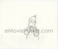 1f0163 SIMPSONS animation art 2000s cartoon pencil drawing of Homer looking excited!