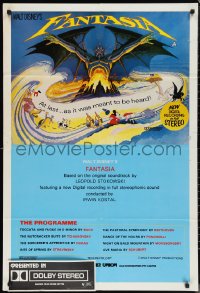 1f1618 FANTASIA Aust 1sh R1982 Mickey from Sorcerer's Apprentice, Chernabog, great images!