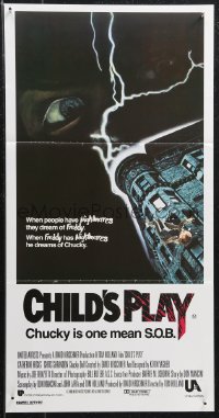1f1645 CHILD'S PLAY Aust daybill 1988 Chucky gives Freddy nightmares, he is one mean S.O.B.!
