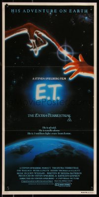 1f1654 E.T. THE EXTRA TERRESTRIAL Aust daybill 1982 Steven Spielberg classic, John Alvin art!