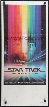 1f1693 STAR TREK Aust daybill 1979 cool art of William Shatner & Leonard Nimoy by Bob Peak!