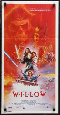1f1701 WILLOW Aust daybill 1988 George Lucas & Ron Howard directed, fantasy art by Bysouth!