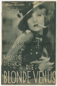 1f2200 BLONDE VENUS Austrian program 1932 Marlene Dietrich & Josef von Sternberg classic, rare!
