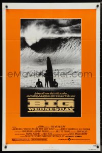 1f0928 BIG WEDNESDAY 1sh 1978 John Milius classic surfing movie, silhouette of surfers on beach!