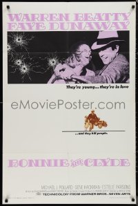 1f0941 BONNIE & CLYDE 1sh 1967 notorious crime duo Warren Beatty & Faye Dunaway, Arthur Penn!
