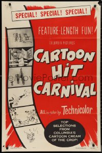 1f0955 CARTOON HIT CARNIVAL 1sh 1953 selections of Columbia's top shorts, Mr. Magoo, ultra rare!