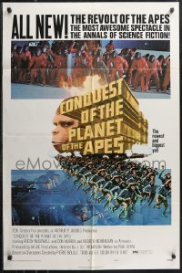 1f0968 CONQUEST OF THE PLANET OF THE APES style B 1sh 1972 Roddy McDowall, the apes are revolting!