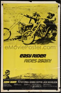 1f0991 EASY RIDER 1sh R1972 best classic image of Peter Fonda & Dennis Hopper on motorcycles!