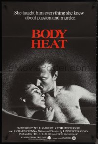 1f0888 BODY HEAT English 1sh 1982 great image of sexy Kathleen Turner & barechested William Hurt!