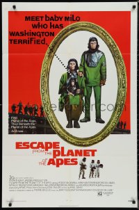 1f0999 ESCAPE FROM THE PLANET OF THE APES 1sh 1971 meet Baby Milo who has Washington terrified!