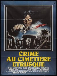 1f1332 SCORPION WITH TWO TAILS French 1p 1983 art of possessed guy with bloody knife by Enzo Sciotti!