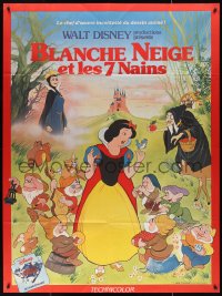 1f1337 SNOW WHITE & THE SEVEN DWARFS French 1p R1983 Walt Disney animated cartoon fantasy classic!