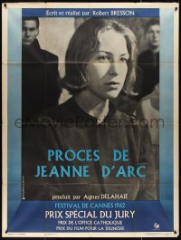 1f1345 TRIAL OF JOAN OF ARC style B French 1p 1963 Proces de Jeanne d'Arc, different close-up!