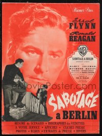 1f1793 DESPERATE JOURNEY French pressbook 1949 Errol Flynn & Ronald Reagan in WWII, posters shown!
