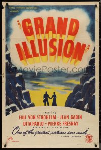 1f1036 GRAND ILLUSION 1sh 1938 Jean Renoir's La Grande Illusion, Erich von Stroheim, ultra rare!