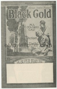 1f0269 BLACK GOLD herald 1927 Norman Studios all-black thrilling epic of the oil fields!