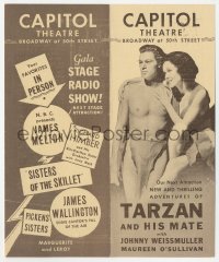1f0271 CAPITOL THEATRE herald 1934 Johnny Weissmuller & Maureen O'Sullivan in Tarzan and His Mate!