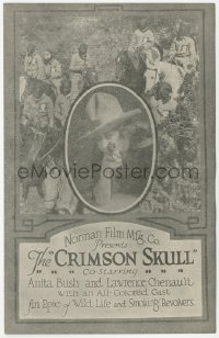 1f0275 CRIMSON SKULL herald 1921 all-colored cast, Anita Bush, cowboy Lawrence Chenault!