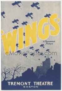 1f0302 WINGS local theater herald 1928 William Wellman Best Picture winner, great art, very rare!