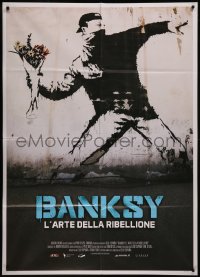 1f1360 BANKSY & THE RISE OF OUTLAW ART Italian 1p 2020 great art of rioter throwing flowers!
