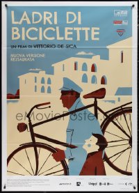 1f1362 BICYCLE THIEF Italian 1p R2019 Vittorio De Sica's classic Ladri di biciclette, wonderful art!