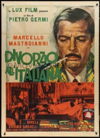 1f2068 DIVORCE - ITALIAN STYLE Italian 1p 1962 Averardo Ciriello art of smoking Marcello Mastroianni!
