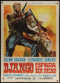 1f1376 DJANGO SHOOTS FIRST Italian 1p 1966 Django Spara Per Primo, Symeoni spaghetti western art!