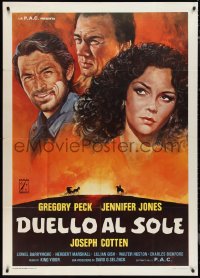 1f2071 DUEL IN THE SUN Italian 1p R1977 different art of Jennifer Jones, Gregory Peck & Cotten!