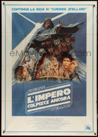 1f2072 EMPIRE STRIKES BACK Italian 1p 1980 George Lucas classic, great montage art by Tom Jung!