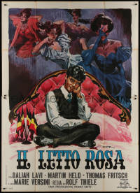 1f1476 BLACK-WHITE-RED FOUR POSTER Italian 2p 1962 De Seta art of Daliah Lavi, Martin Held & Marie Versini!
