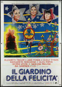 1f1477 BLUE BIRD Italian 2p 1976 Spagnoli art of Elizabeth Taylor, Jane Fonda & Cicely Tyson!