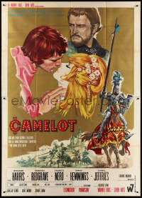 1f2104 CAMELOT Italian 2p 1968 Richard Harris as King Arthur, Redgrave as Guenevere, Casaro art!