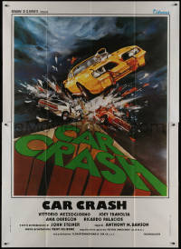1f1483 CAR CRASH Italian 2p 1985 Antonio Margheriti, cool artwork of exploding vehicles!