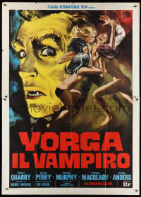 1f1488 COUNT YORGA VAMPIRE Italian 2p 1971 different Symeoni art of Quarry & sexy naked mistresses!