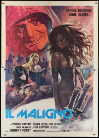 1f1495 DEVIL'S RAIN Italian 2p 1977 art of stars in Satanic ritual with naked girl by Enzo Sciotti!