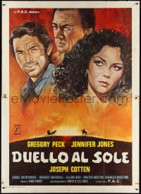 1f2106 DUEL IN THE SUN Italian 2p R1977 Jennifer Jones, Gregory Peck & Joseph Cotten, different art!