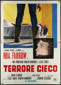 1f1585 SEE NO EVIL Italian 2p 1971 different art of blind Mia Farrow witnessing murder!
