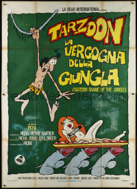 1f1586 SHAME OF THE JUNGLE Italian 2p 1978 sexy Tarzan spoof, wacky cartoon artwork!