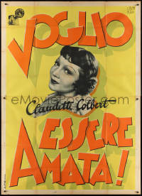 1f2112 SHE MARRIED HER BOSS Italian 2p 1936 wonderful close-up of Claudette Colbert, ultra rare!