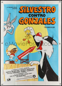 1f1589 SILVESTRO CONTRO GONZALES Italian 2p 1974 Bugs Bunny, Sylvester, Tweety, Speedy Gonzales!