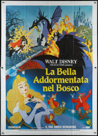 1f1592 SLEEPING BEAUTY Italian 2p R1980s Walt Disney cartoon fairy tale fantasy classic!
